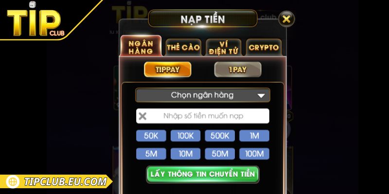 Giới thiệu các hình thức nạp rút tiền Tipclub
