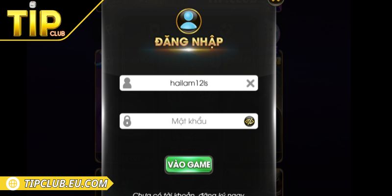 Đăng nhập khi hoàn thành tải app Tipclub